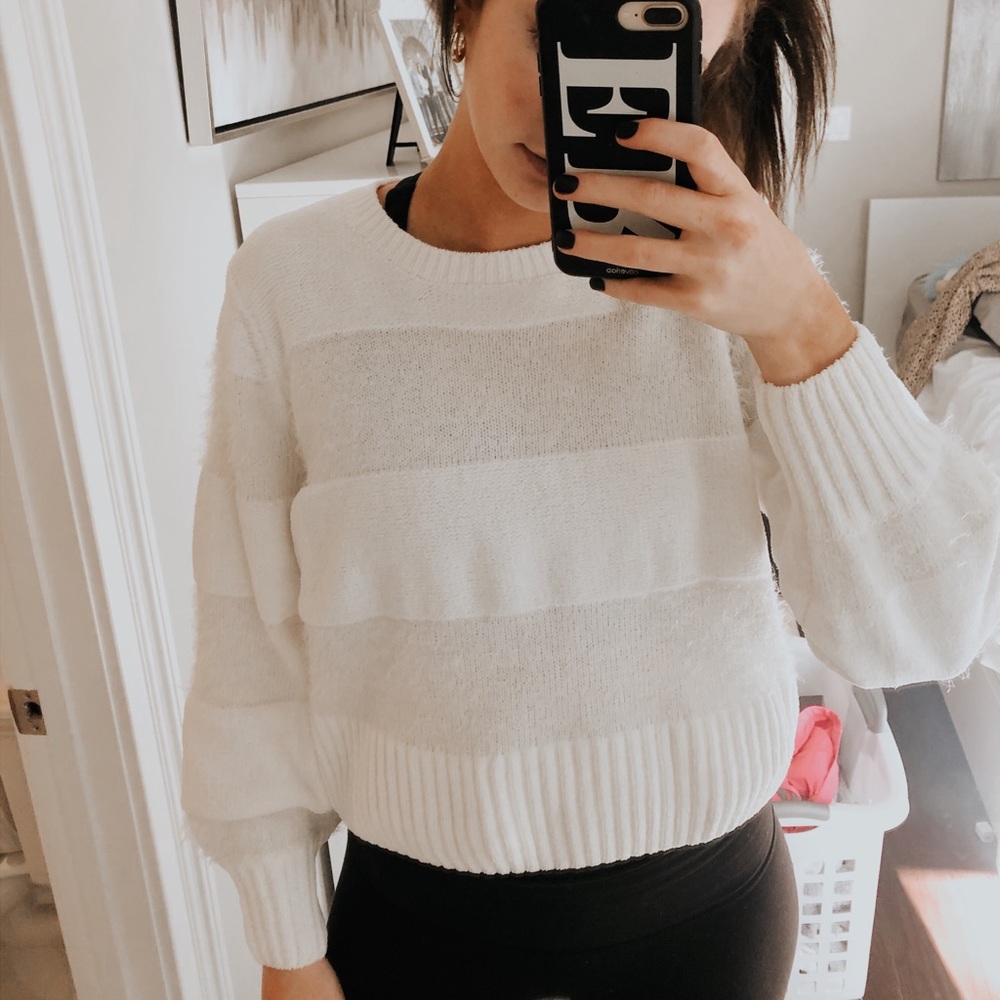 White Striped Cozy/Cute Sweater